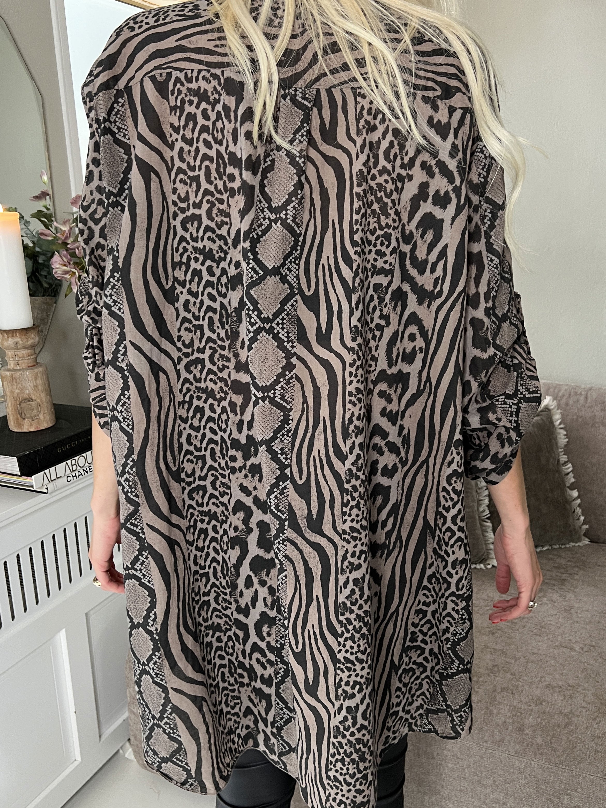 Berna Animal - Skjorte i blandet dyreprint med lommer